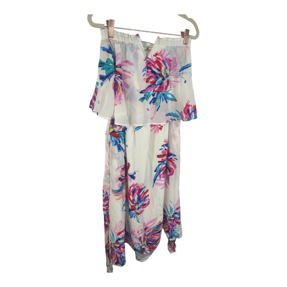 Yumi Kim Marina Mini Dress Strapless Silk Floral Coquette Garden Summer Spring S - Picture 6 of 9